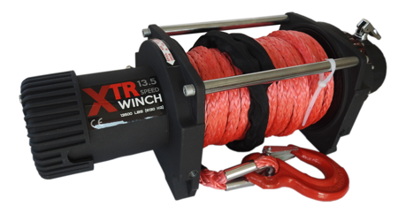  Wyciągarka XTR 13500lbs [6130kg] SPEED z liną syntetyczną 12V (lina: 10 mm czerwona dyneema 28m 10400kg +hak) 81877811